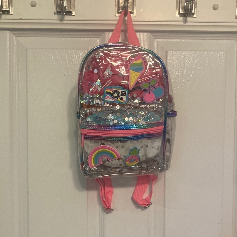 ADORABLE CLEAR SEE THROUGH GIRLS BACKPACK